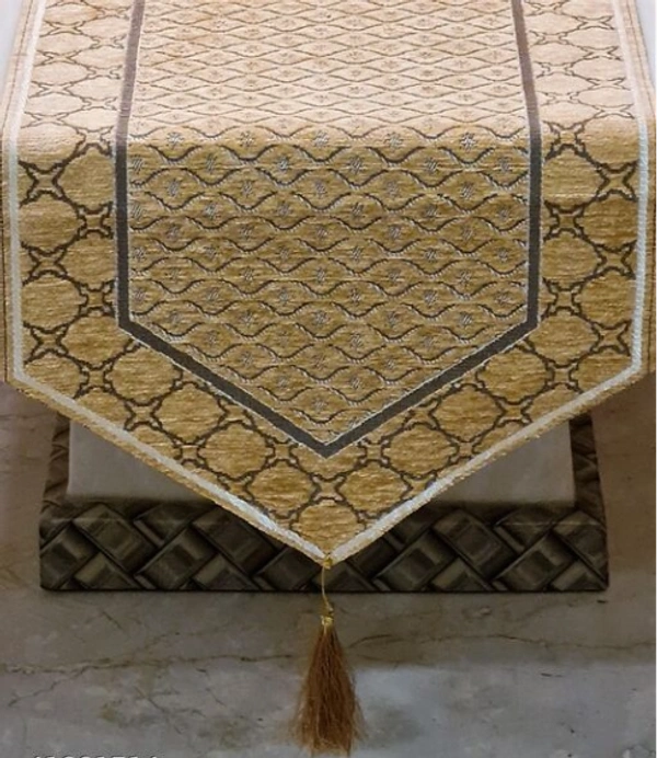 High Quality Embroidred Cotton Table Runner( Size16X72 Inch) - Beige, Cotton, Pack of1